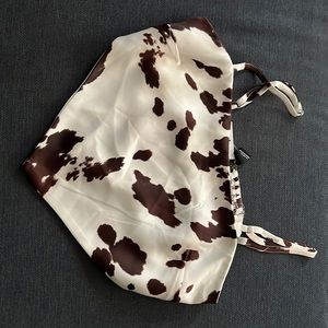 Cow Print Silk Top